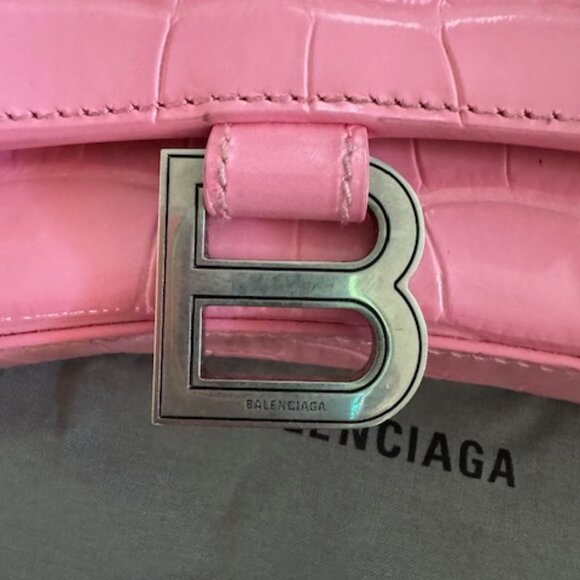 Balencia Hourglass Wallet on Chain Crocodile Pink - Picture 4 of 6